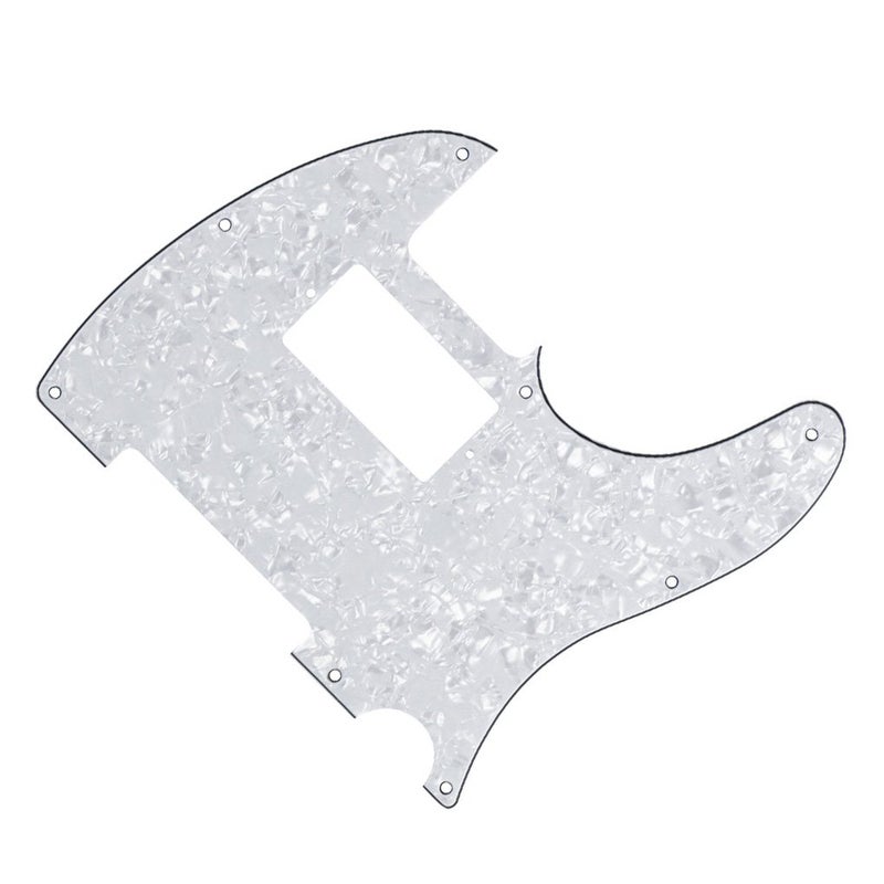 FLEOR فليور 8 ثقب حامي بيكغارد جيتار هامباكر مع براغي يناسب جيتار ستاندرد TL الأمريكي/المكسيكي، 4 طبقات لؤلؤة بيضاء - Image 4